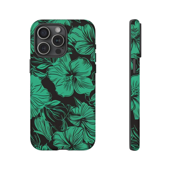 Groen Hawaiiaans Bloemenpatroon
