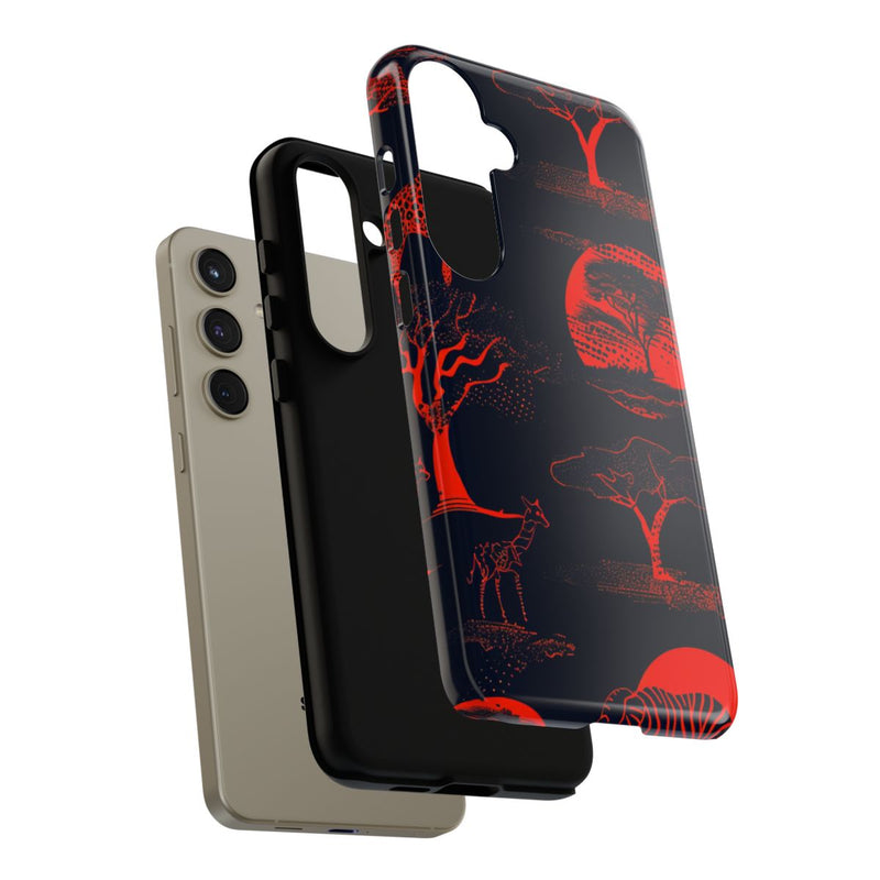 Rood Neon Afrikaans Dierenpatroon