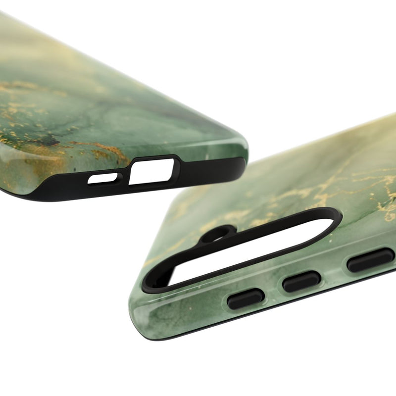 Groene en Gouden Marmer Abstract
