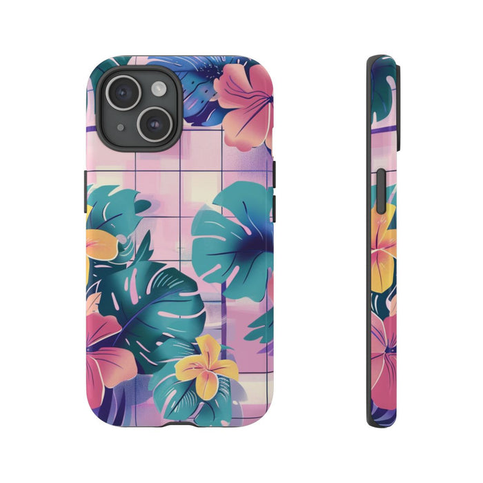 Tropisch Bloemenpatroon met Roze en Gele Bloemen