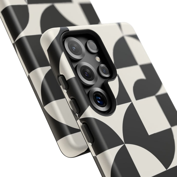 Zwart-Wit Geometrisch Abstract Patroon