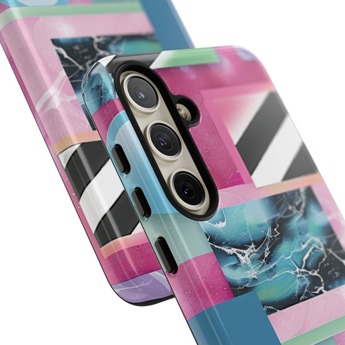 Abstract Geometrisch Patroon in Roze en Blauw