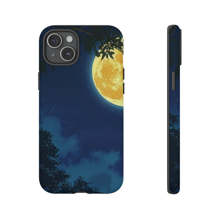 Gele Volle Maan in Nachtlandschap