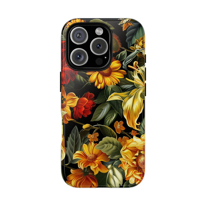 Vrolijk Gele en Rode Bloemenprint