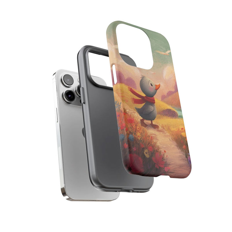 Nieuwsgierige Grijze Eendekuiken in Lenteweide