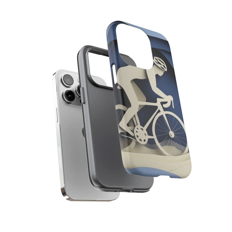 Papieren Fietser op Blauwe Heuvels