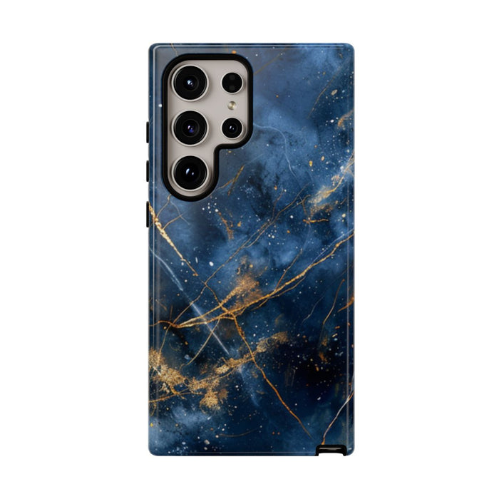 Blauw Marmerpatroon met Gouden Adering