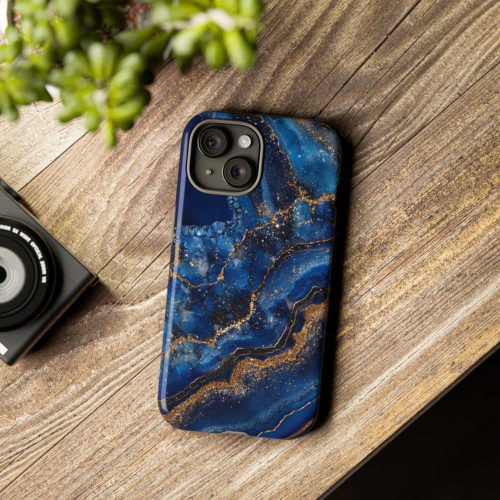 Blauw-Goud Geodepatroon