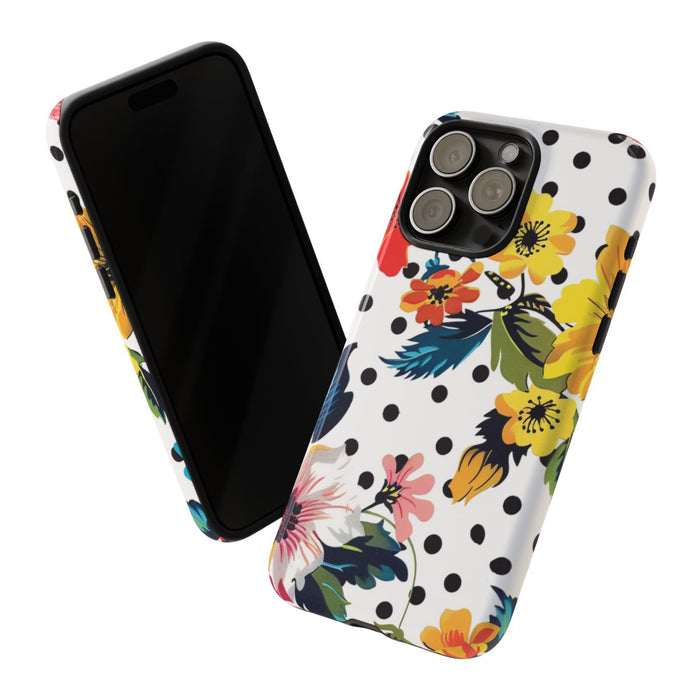 Kleurrijk Bloemenpatroon met Polkadots