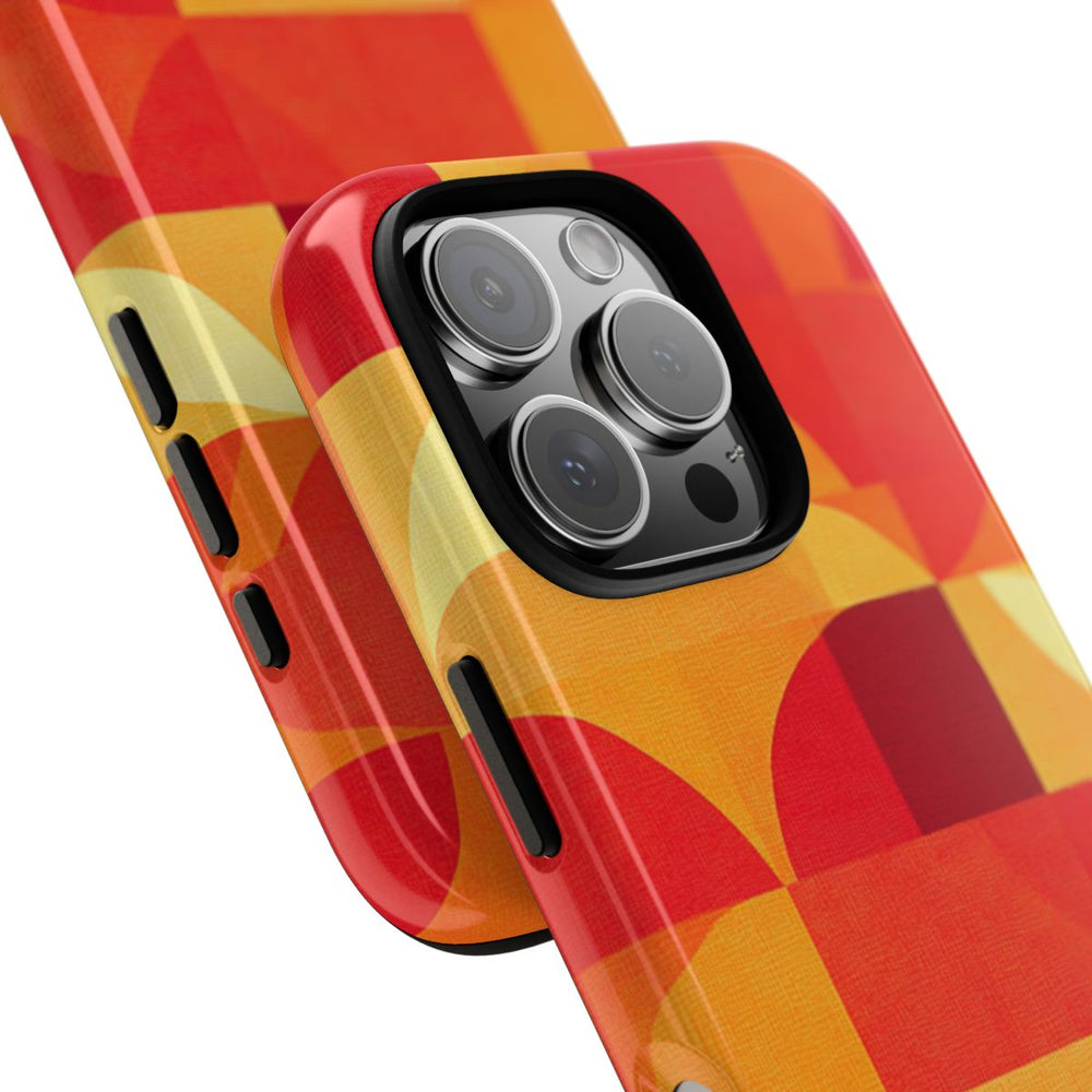 Geometrisch Rood- en Oranje-Patroon