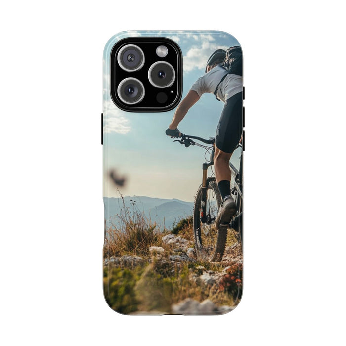 Mountainbiker op Rotsachtig Pad
