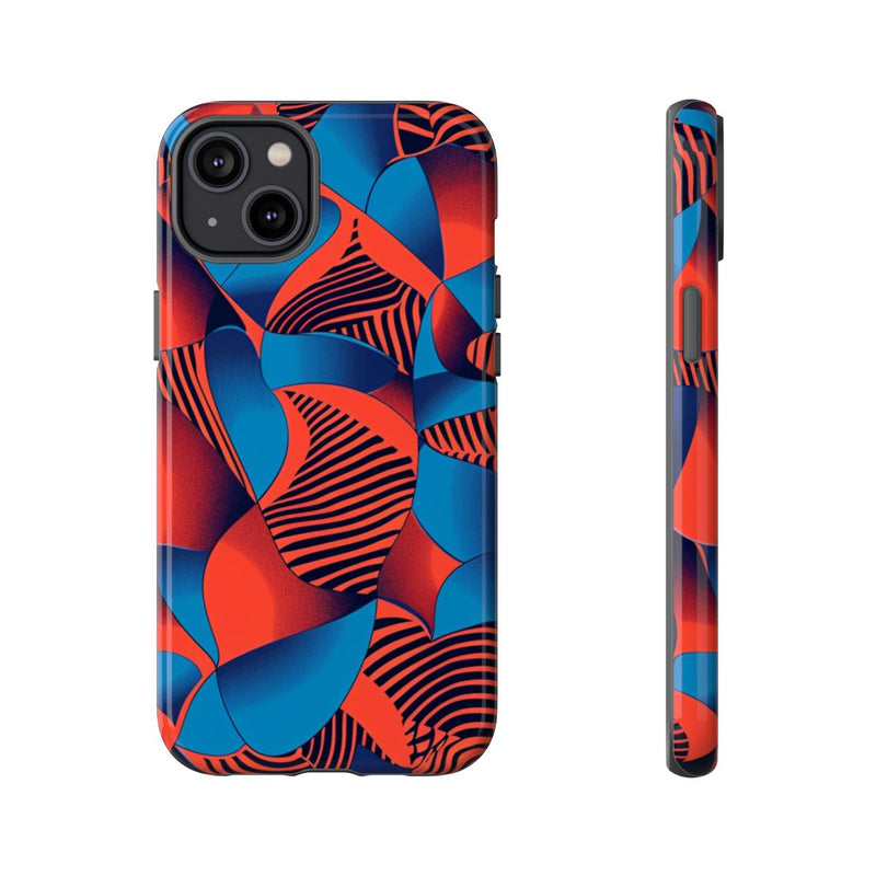 Levendig Rood-Blauw Abstract Patroon