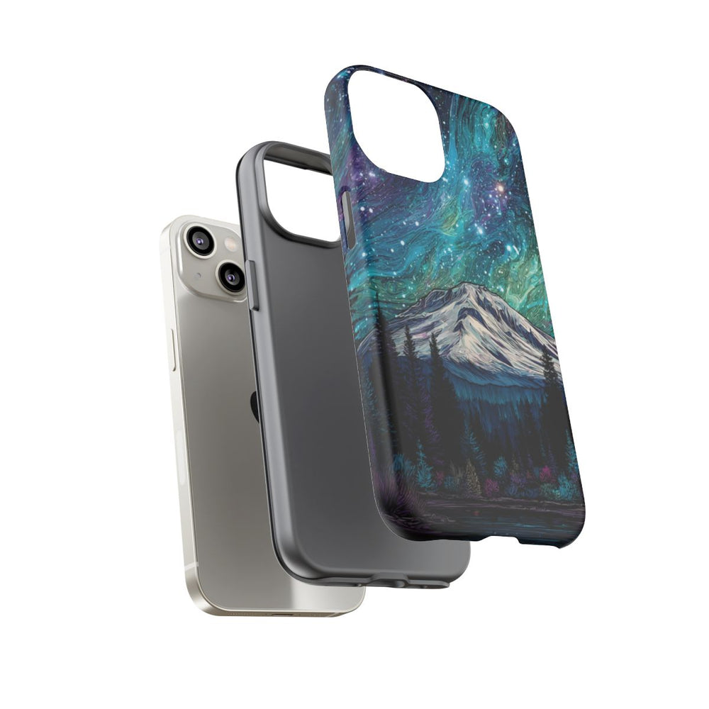 Psychedelische Nachtelijke Hemel boven Bergen