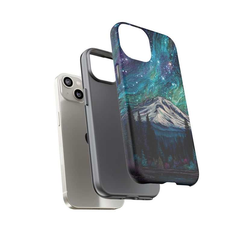 Psychedelische Nachtelijke Hemel boven Bergen