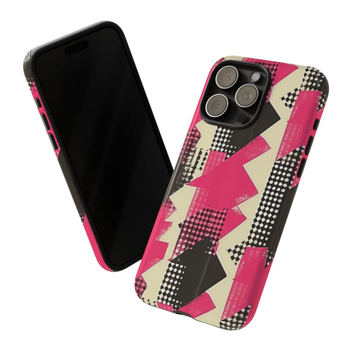 Roze en Zwart Abstract Geometrisch Patroon