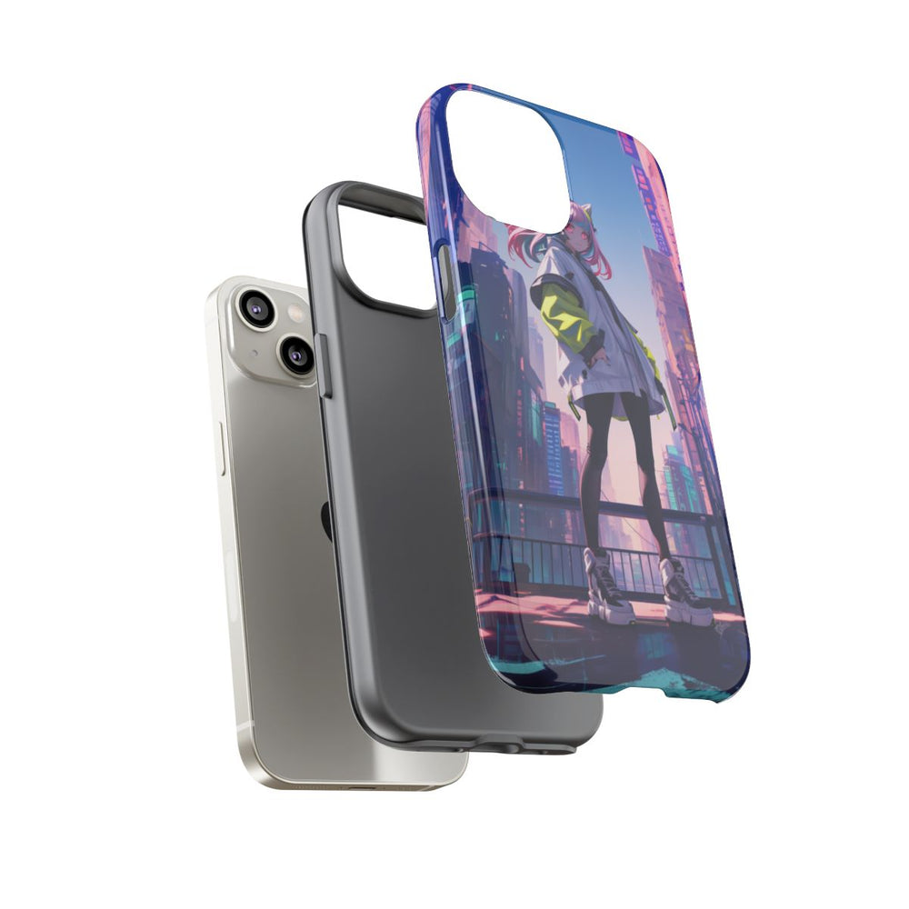 Meisje met Roze Haar in Neonstad