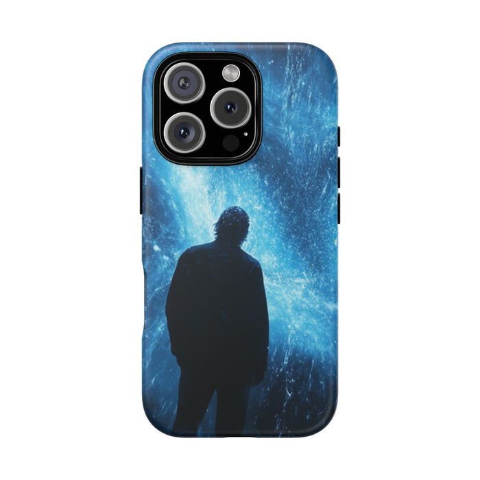 Silhouet met Blauwe Lichtflits