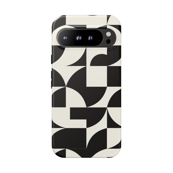 Zwart-Wit Geometrisch Abstract Patroon