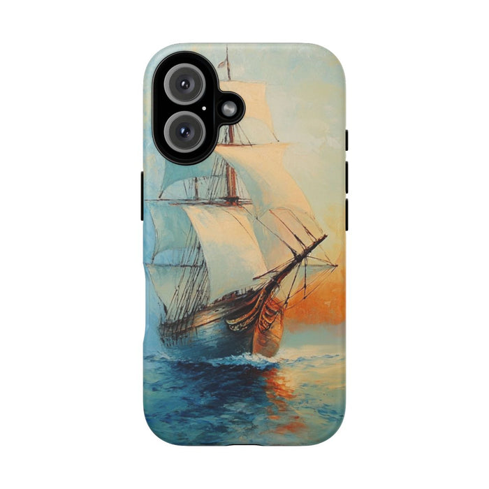 Zeilend Schip bij Zonsopkomst