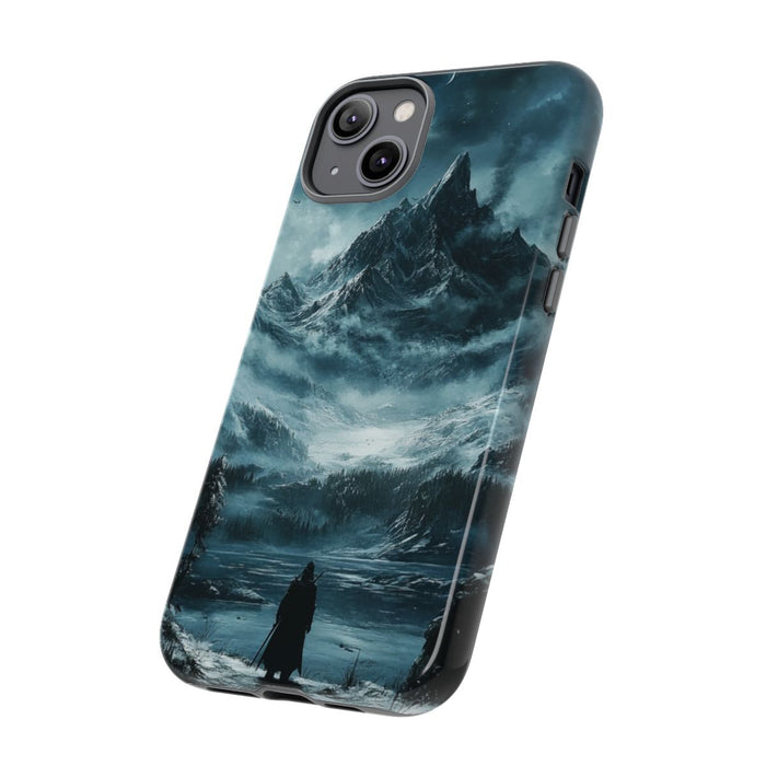 Mysterieuze Berglandschap met Eenzame Wandelaar