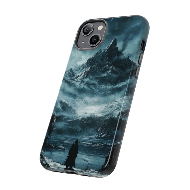 Mysterieuze Berglandschap met Eenzame Wandelaar