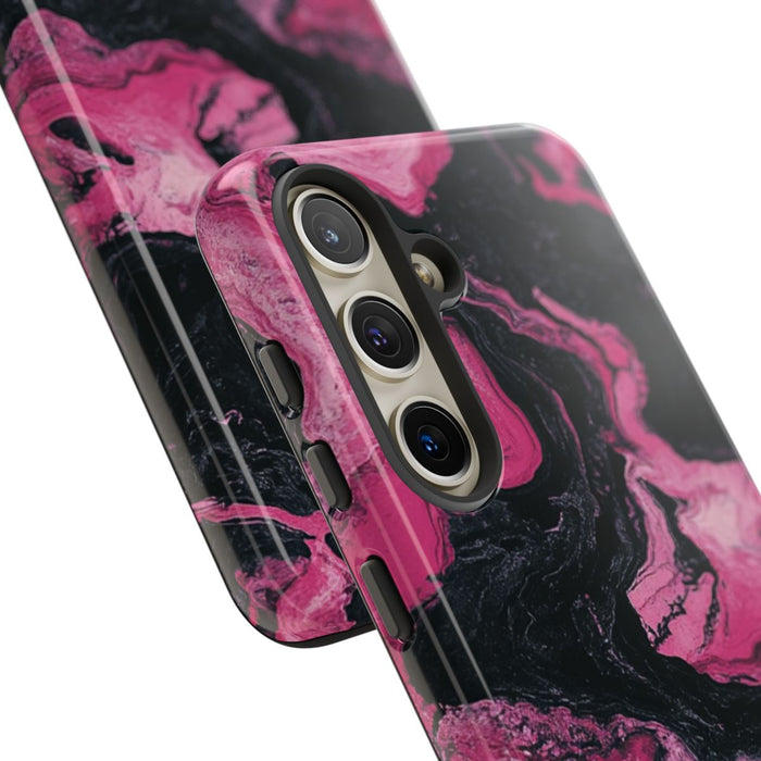 Roze en Zwarte Marmer Abstracte Textuur