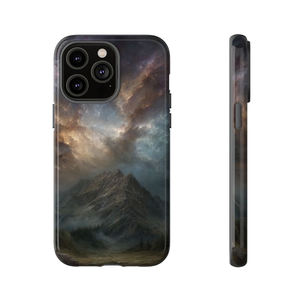 Majestueuze Bergtop Onder Indrukwekkende Nachtlucht