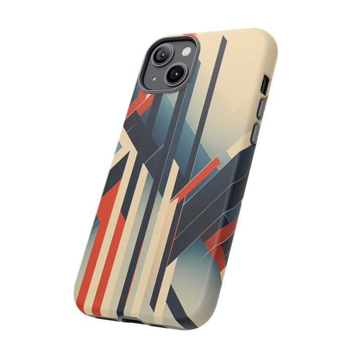 Geometrisch Abstracte Lijnen in Oranje en Blauw