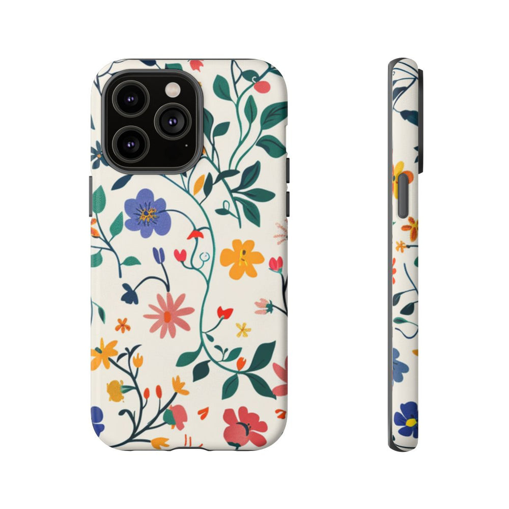 Kleurrijk Bloemenpatroon met Klimop