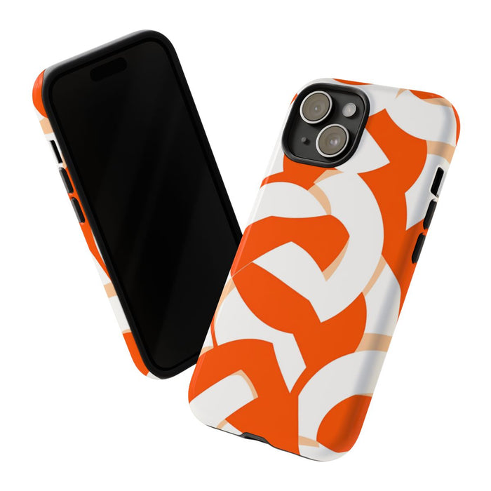 Oranje en Wit Geometrisch Patroon