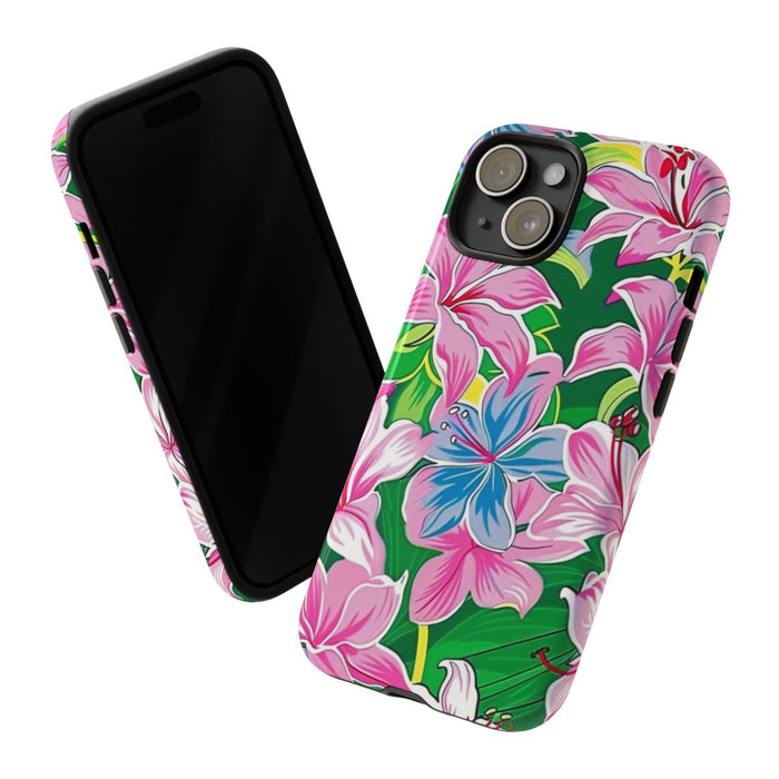 Roze en Blauwe Bloemenprint