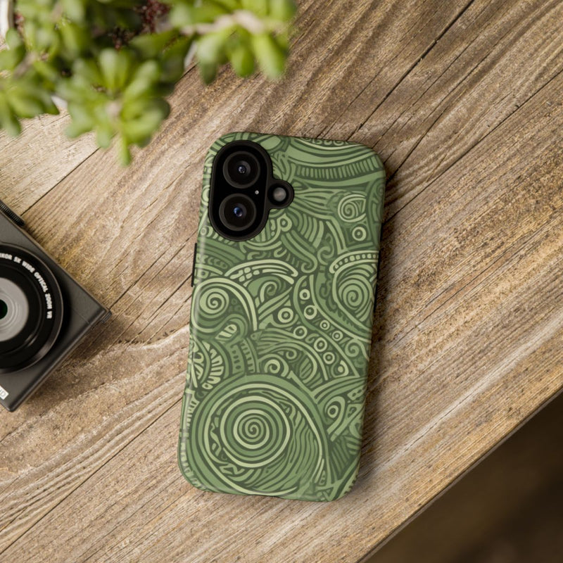 Abstract Groen Tribal Doodle Patroon