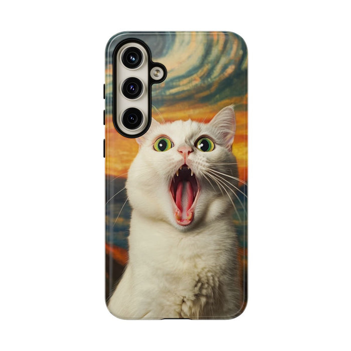 Verbaasde Witte Kat met Groene Ogen
