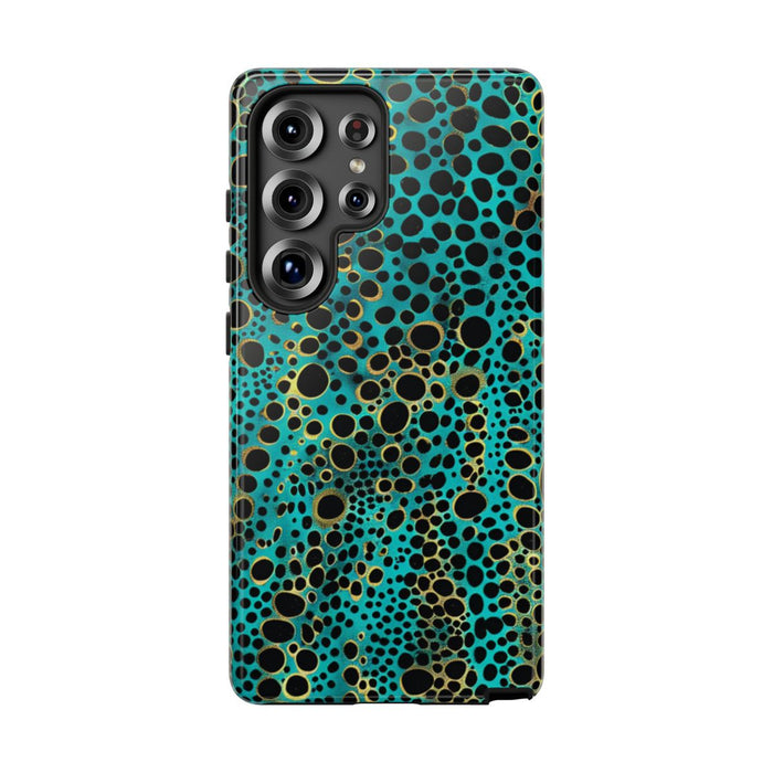 Turquoise en Zwart Abstract Stippenpatroon