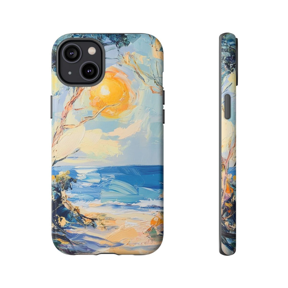 Zonnig Kustlandschap met Schilderachtige Penselstreken