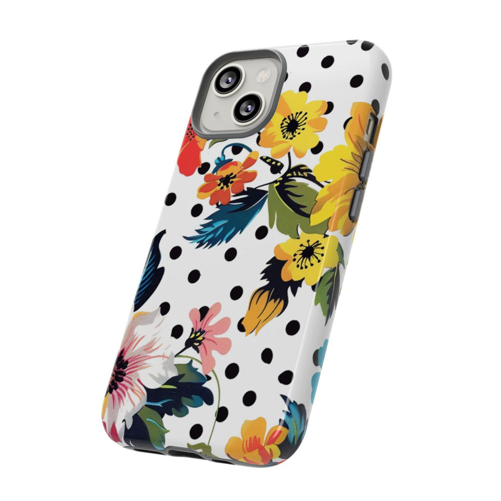 Kleurrijk Bloemenpatroon met Polkadots