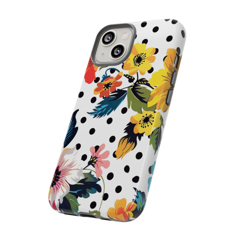 Kleurrijk Bloemenpatroon met Polkadots