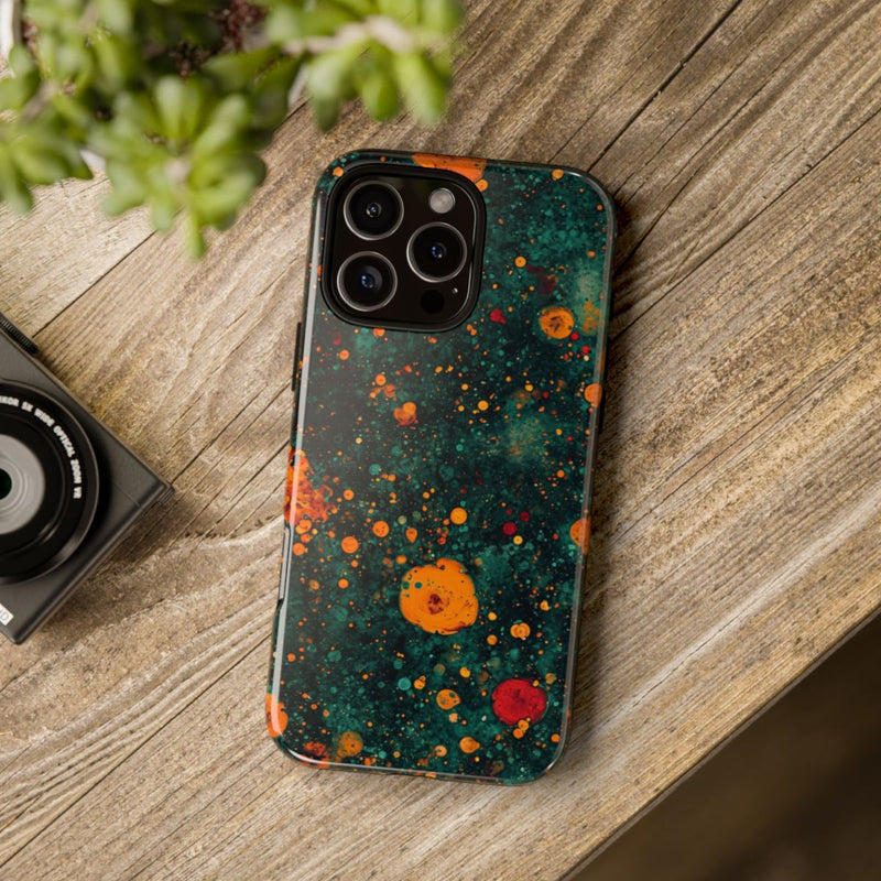 Abstracte Oranje en Teal Bellenpatroon