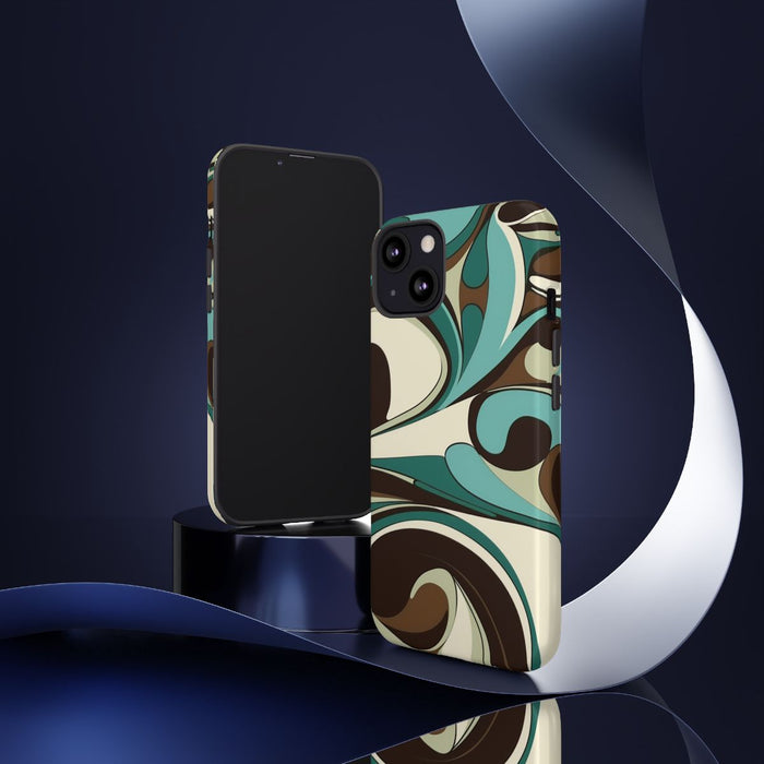 Abstracte Swirl in Teal en Bruin