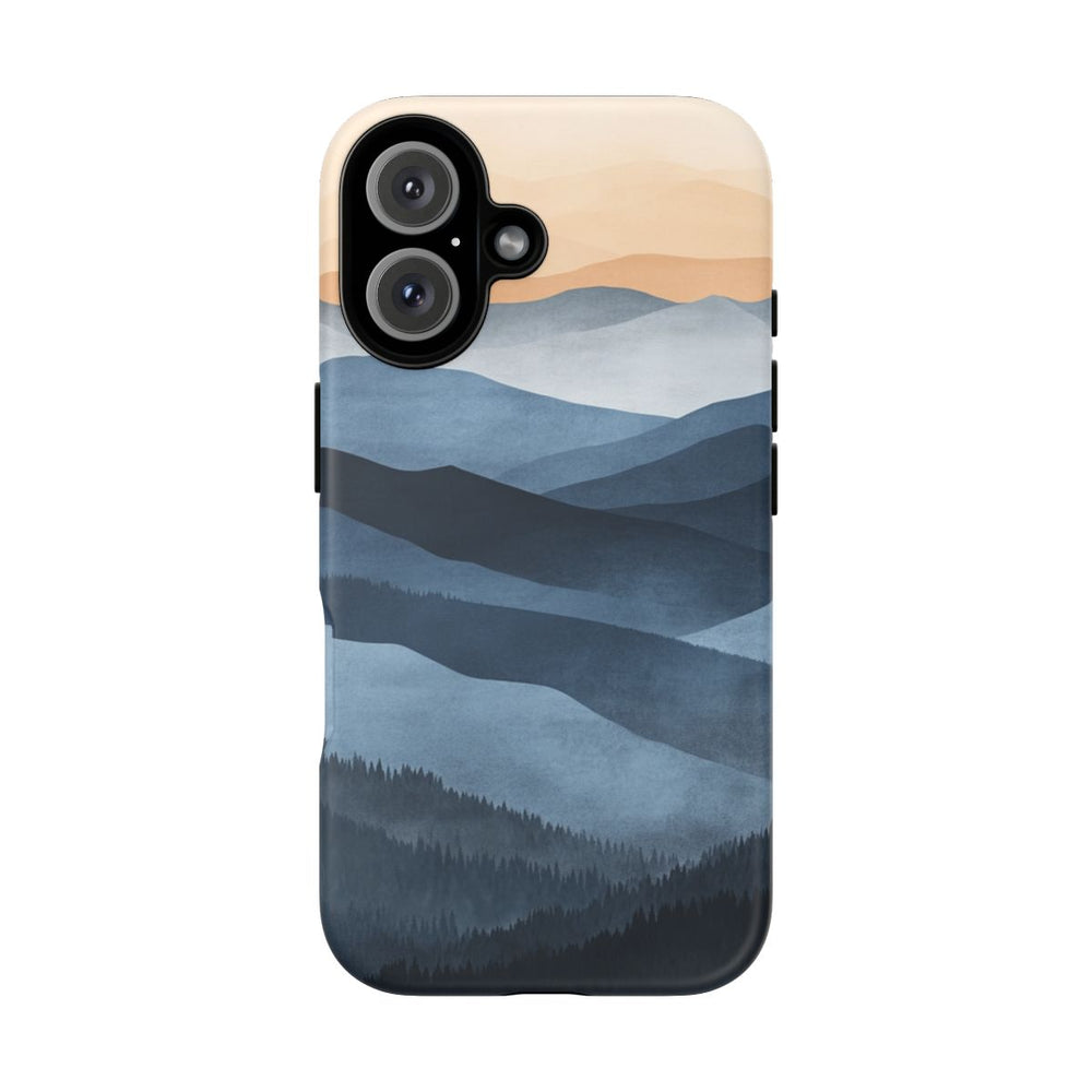 Gelaagd Berglandschap in Blauwe en Beige Tinten
