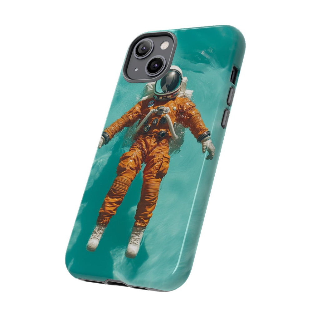 Astronaut in Oranje Pak Zwevend op Water