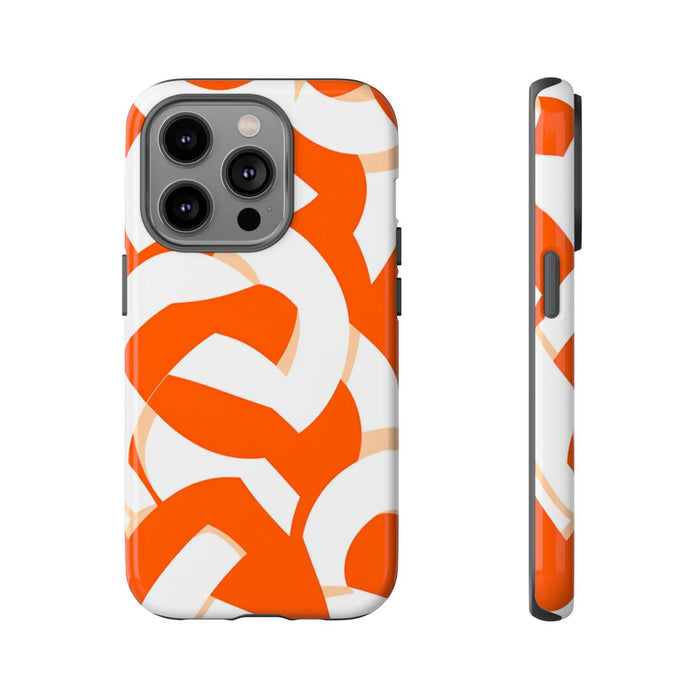 Oranje en Wit Geometrisch Patroon