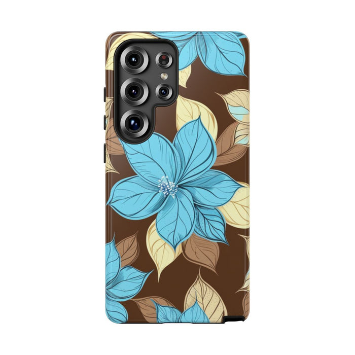 Turquoise en Beige Bloemenpatroon