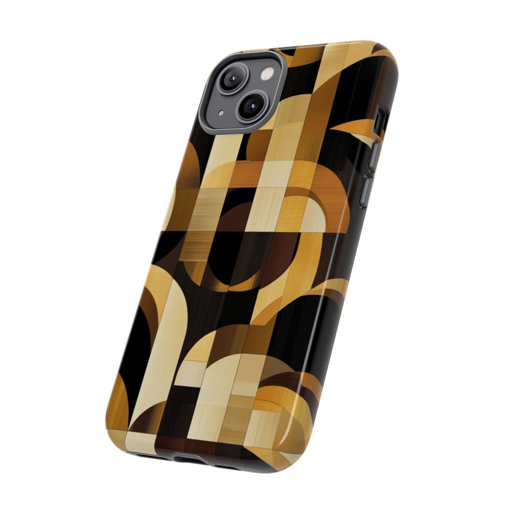Geometrisch Bruin-Goud Art Deco Patroon