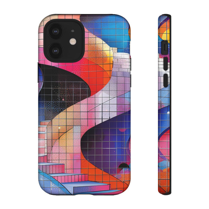 Kleurrijke Abstracte Spiraaltrap met Mozaïekpatroon