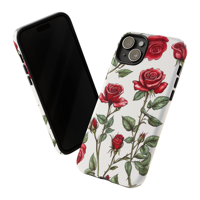 Rode Rozen Botanisch Patroon