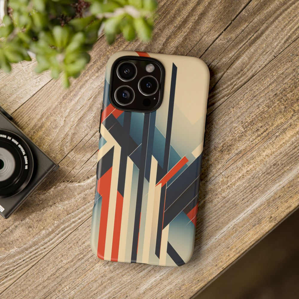 Geometrisch Abstracte Lijnen in Oranje en Blauw