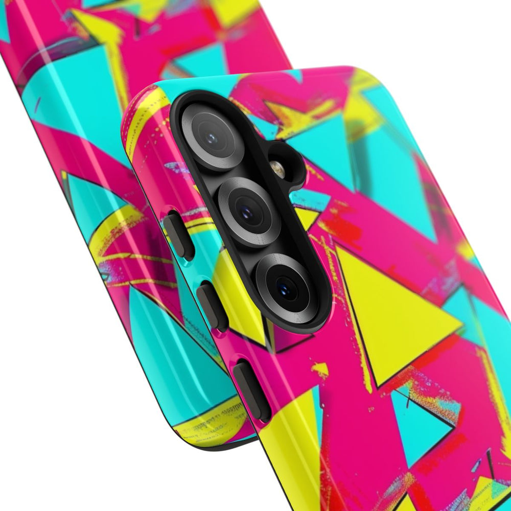 Neon Driehoeken Abstract Patroon