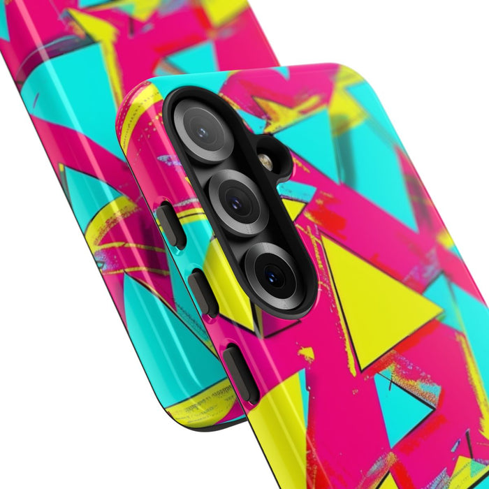Neon Driehoeken Abstract Patroon