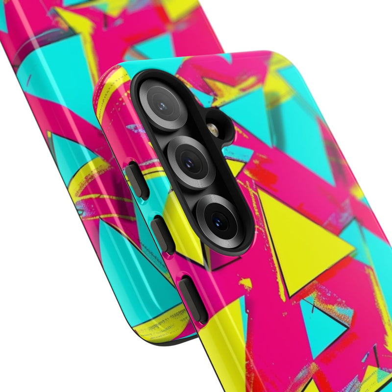 Neon Driehoeken Abstract Patroon